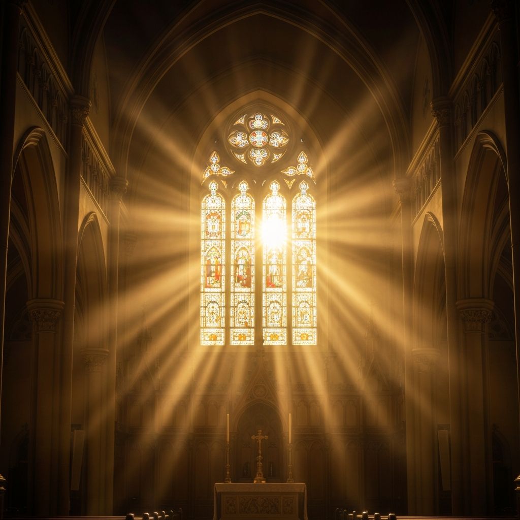 Sunlight streaming through creating golden rays of hope